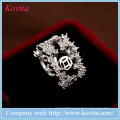 Luxury mumbai fashion jewellery white zircon open ring women wedding ring